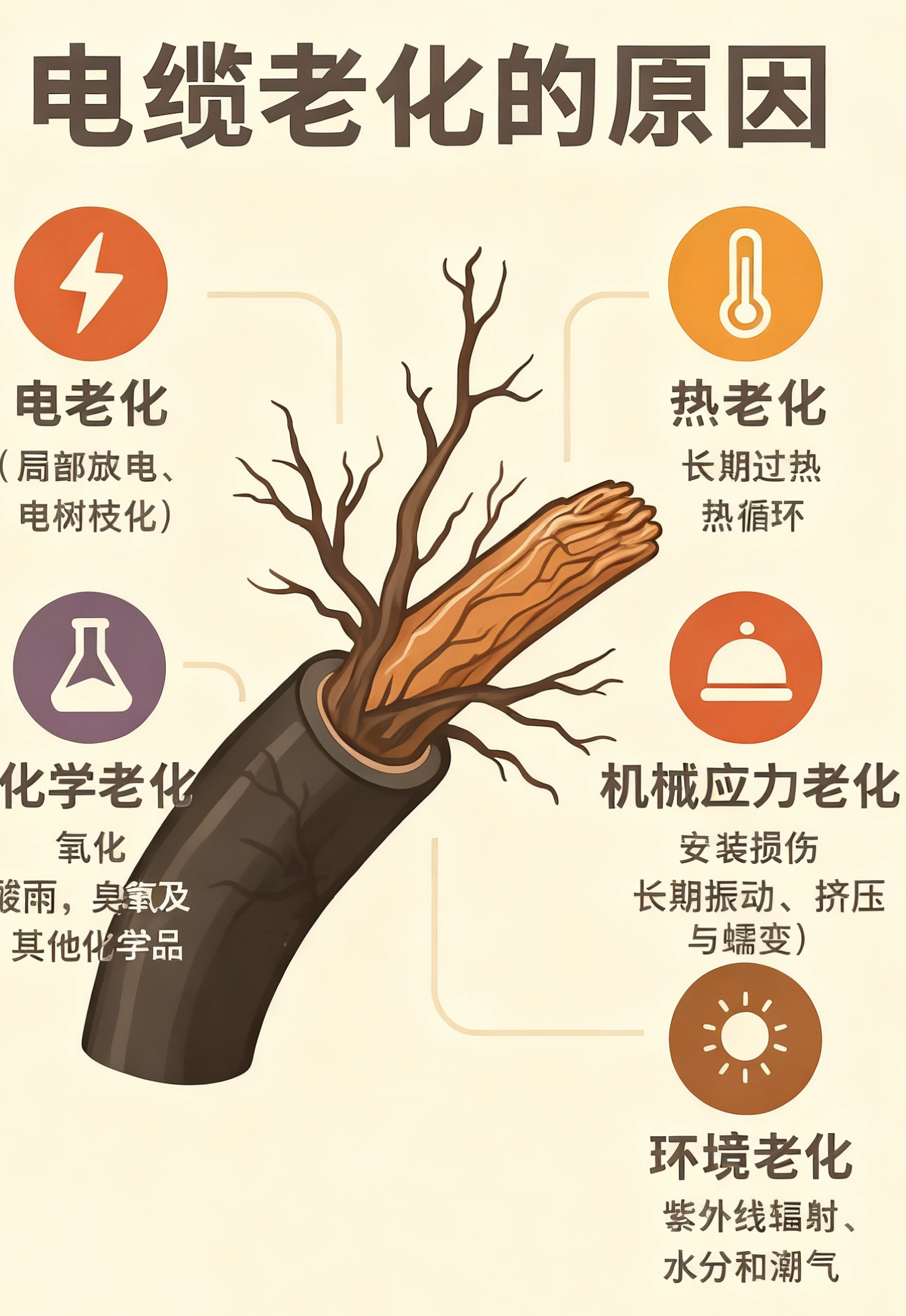 电缆绝缘层为什么会老化？五个最常见的原因