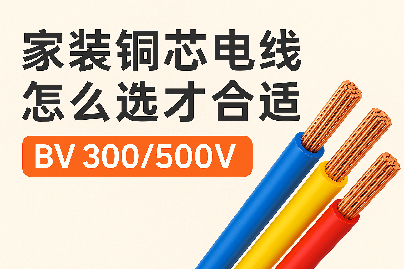 家装铜芯电线怎么选才相宜 BV 300/500V ？
