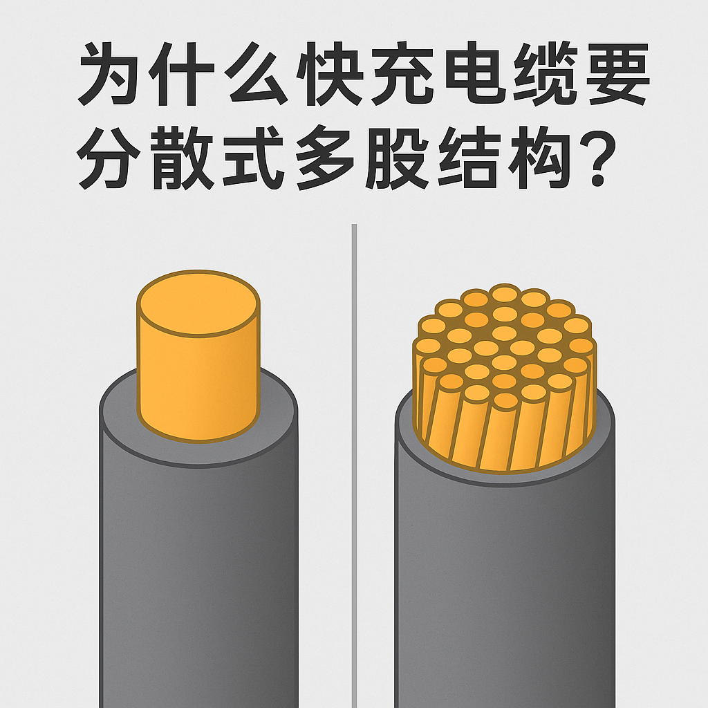 为什么快充电缆要选取分散式多股结构？主题原因其实有 5 个